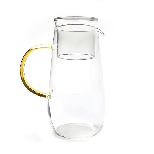 1300 ML, 2-Piece Heat-Resistant Borosilicate Glass Pitcher with Glass Cup - Medaid
