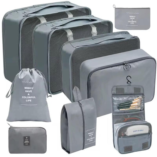 9 Piece Travel Packing Cubes Luggage Organizer - Medaid