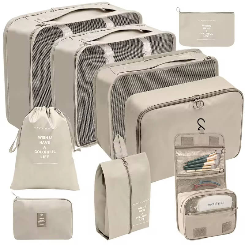9 Piece Travel Packing Cubes Luggage Organizer - Medaid