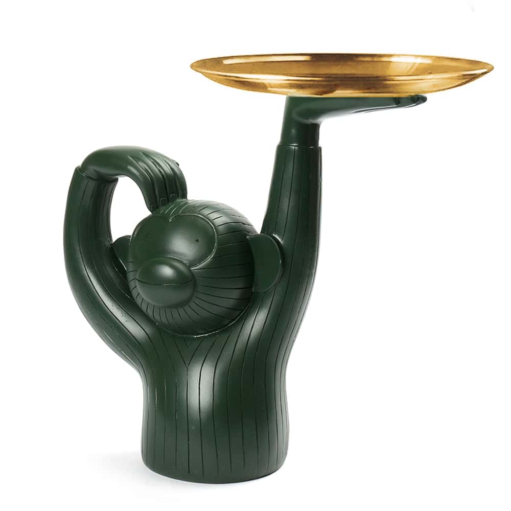 24 CM, Decorative Resin Monkey Sculpture with Serving Tray - Medaid
