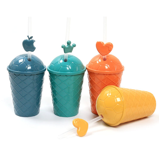 350 ML, Colored Cup with Lid and Straw for Kids - Medaid