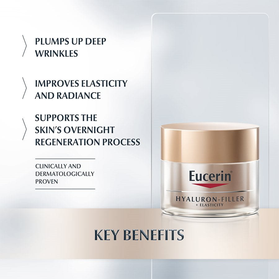 Eucerin Hyaluron Filler + Elasticity Anti Age Night Cream - Medaid - Lebanon