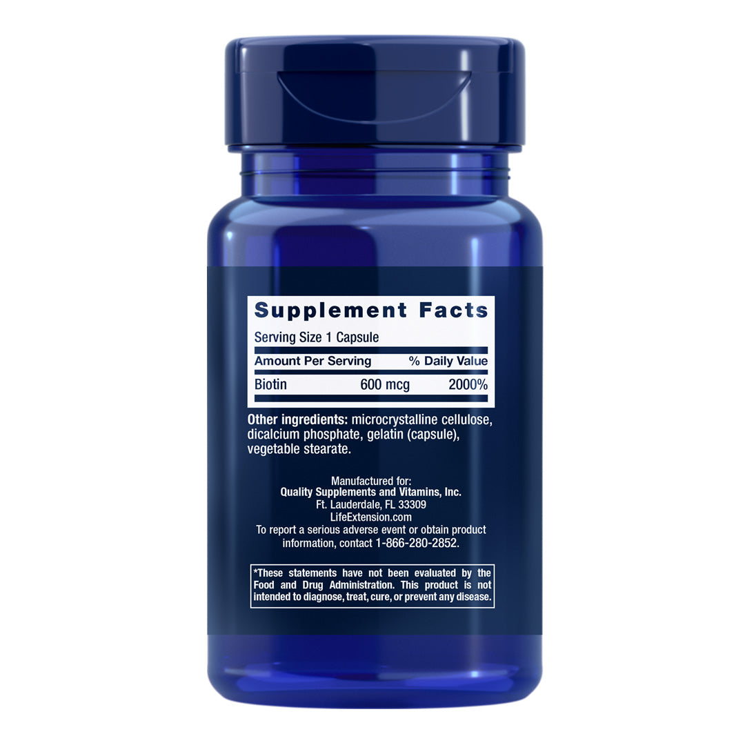 Life extension Biotin 100 Capsules - Medaid
