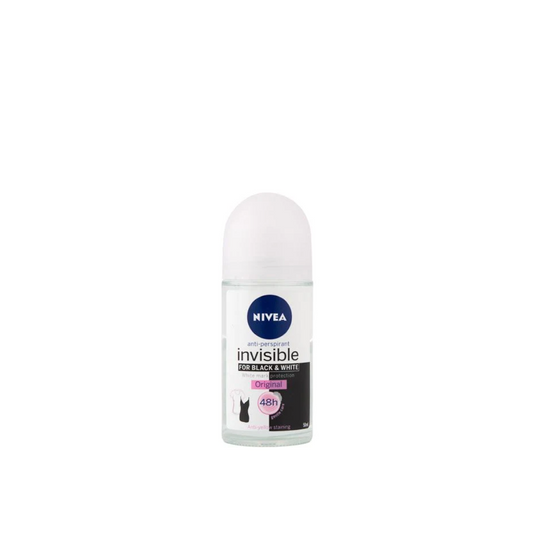 Nivea Invisible For Women Black & White Original Roll-On Deodorant 50ml - Medaid