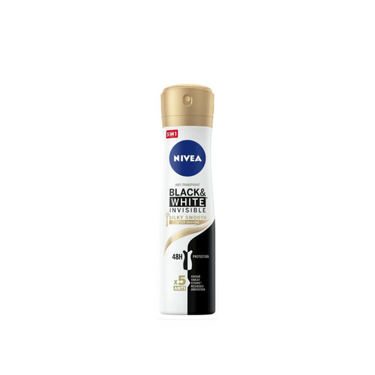Nivea Black & White Invisible Silky Smooth Deodorant Spray 150ml - Medaid