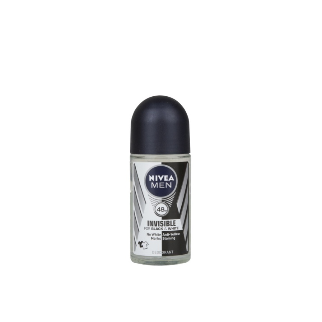 Nivea Men Invisible Black & White Roll-On Deodorant 50ml - Medaid