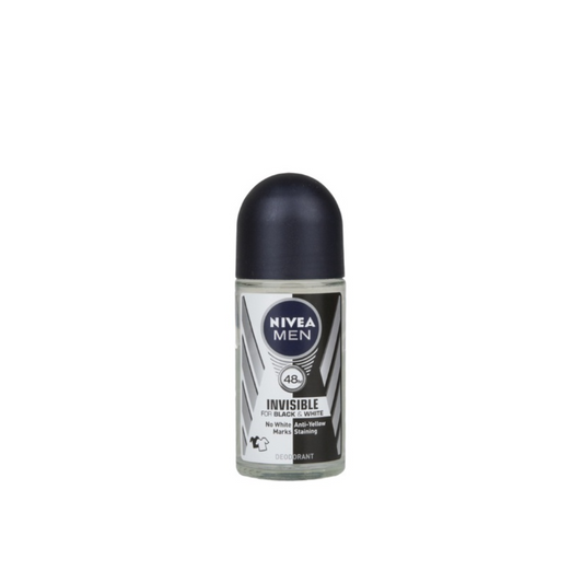 Nivea Men Invisible Black & White Roll-On Deodorant 50ml - Medaid