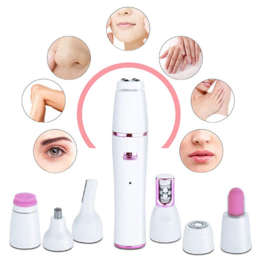 Kemei KM-2189 Electric Facial Cleansing Massage Brush 7 IN 1 Women’s Electric Epilator Waterproof Lady Shaver Facial Care Tool - Medaid - Lebanon