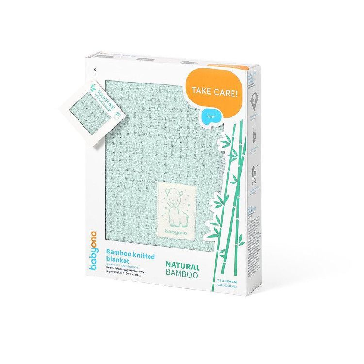 Natural Bamboo Knitted Blanket Mint - Medaid International
