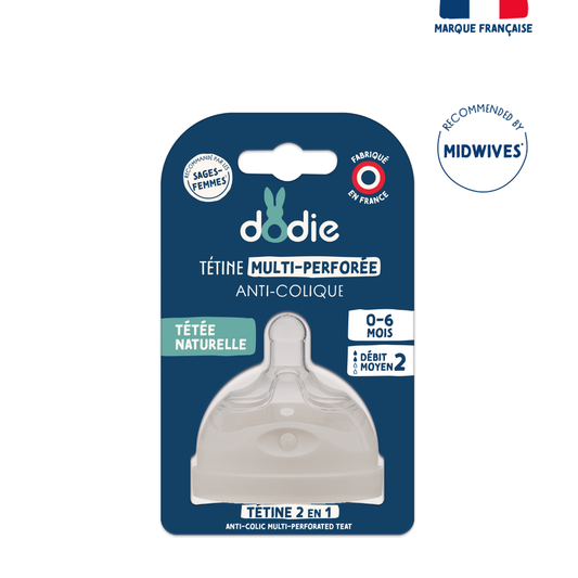 Dodie Teat Biomimicry Teat & Ring - 3+ Months - Silicone Medium Flow 2 - Medaid