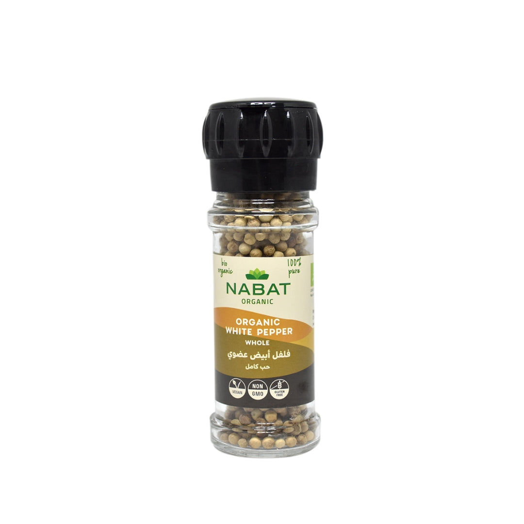 Organic Whole White Pepper Grinder - Medaid