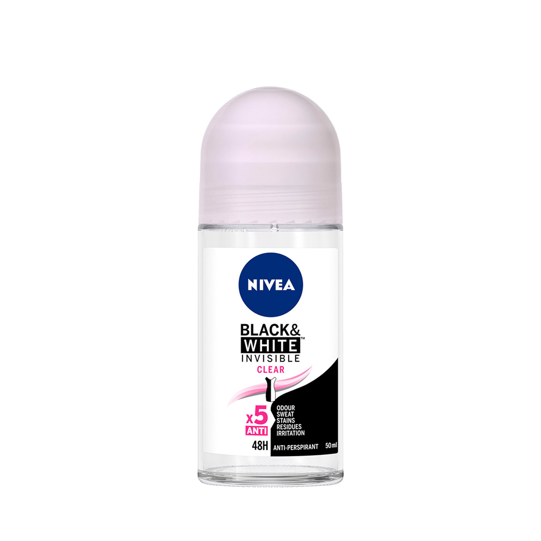 Nivea Black & White Invisible Clear Roll-on Deodorant - 50 ml - Medaid
