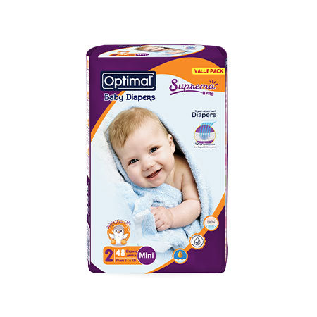 OPTIMAL Baby Diaper (2) Newborn (3-6Kg) - 48 Pcs - Medaid