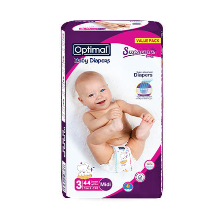 OPTIMAL Baby Diaper (3)  (4-9Kg) - 44 Pcs - Medaid