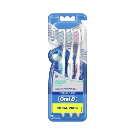 Oral-B Pro Expert Extra Soft Criss Cross Bristles Toothbrush Mega Pack - 3 Pcs - Medaid