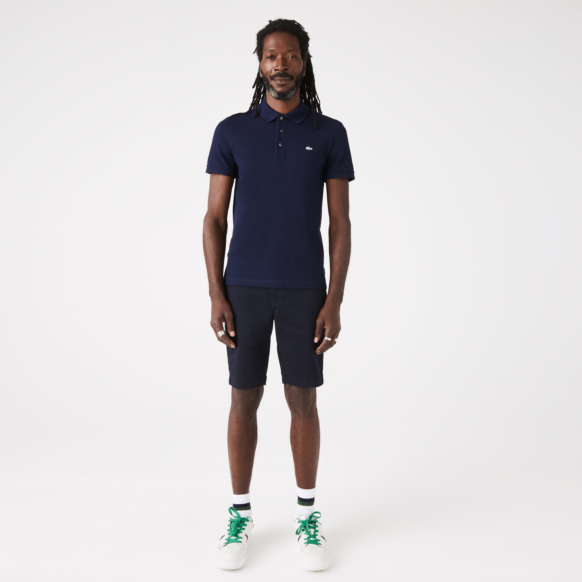 Slim fit Stretch Cotton Piqué Grey Crocodile Polo Shirt - PH4014 - Medaid International