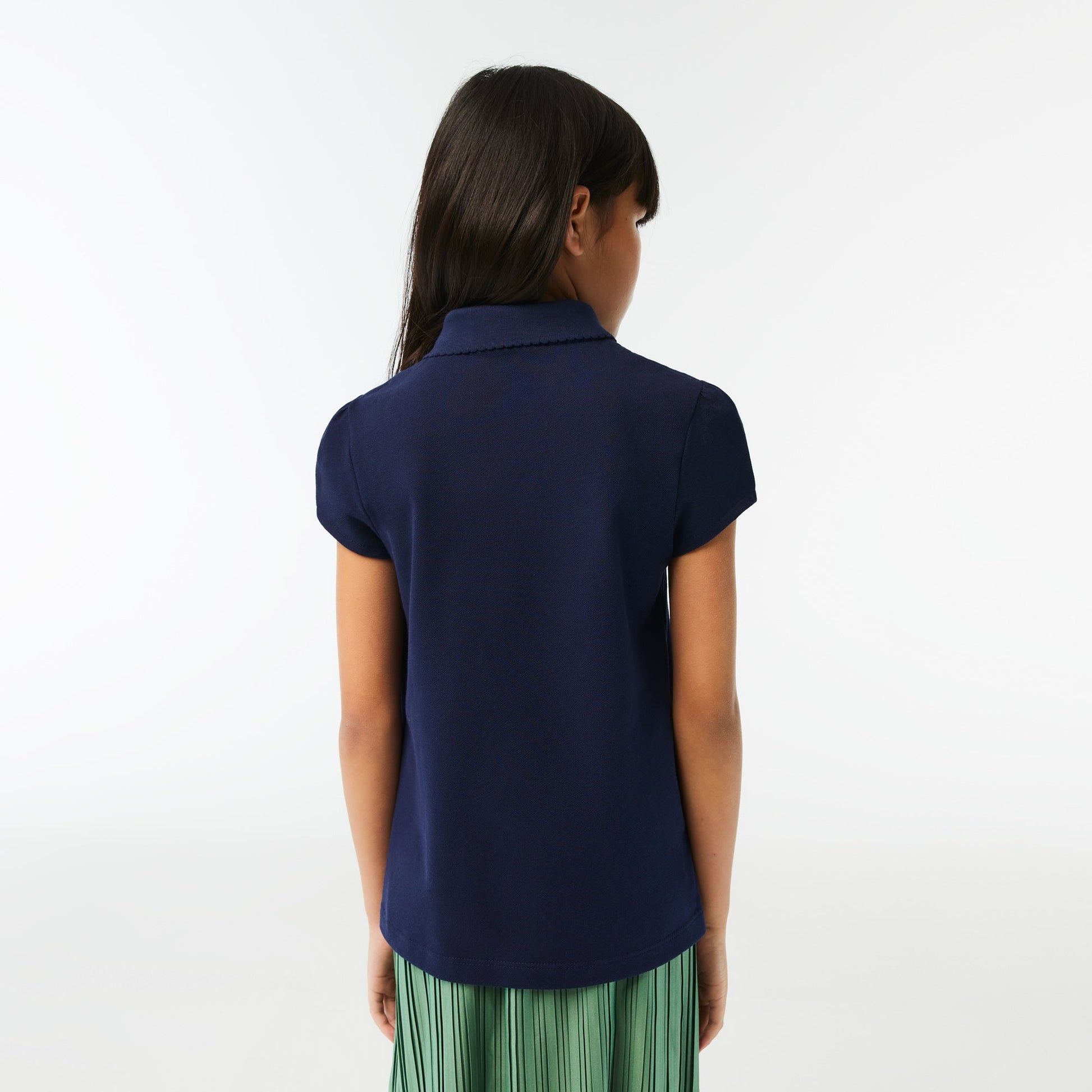 Girls' Lacoste Scalloped Collar Mini Piqué Polo Shirt - PJ3594 - Medaid International