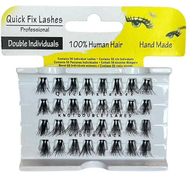 QUICK FIX LASHES KNOT DOUBLE FLARES TRIOS MEDIUM BLACK - Medaid