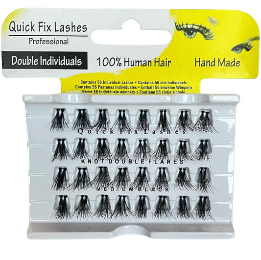 QUICK FIX LASHES KNOT DOUBLE FLARES TRIOS MEDIUM BLACK - Medaid