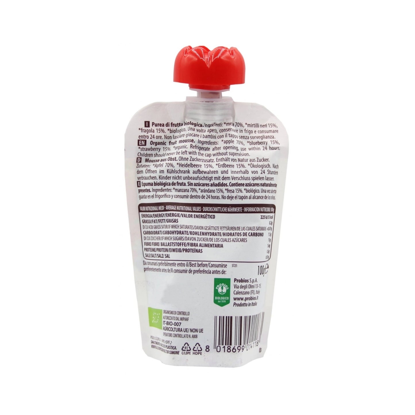 Organic Apple, Blueberry & Strawberry Fruit Puree - Medaid