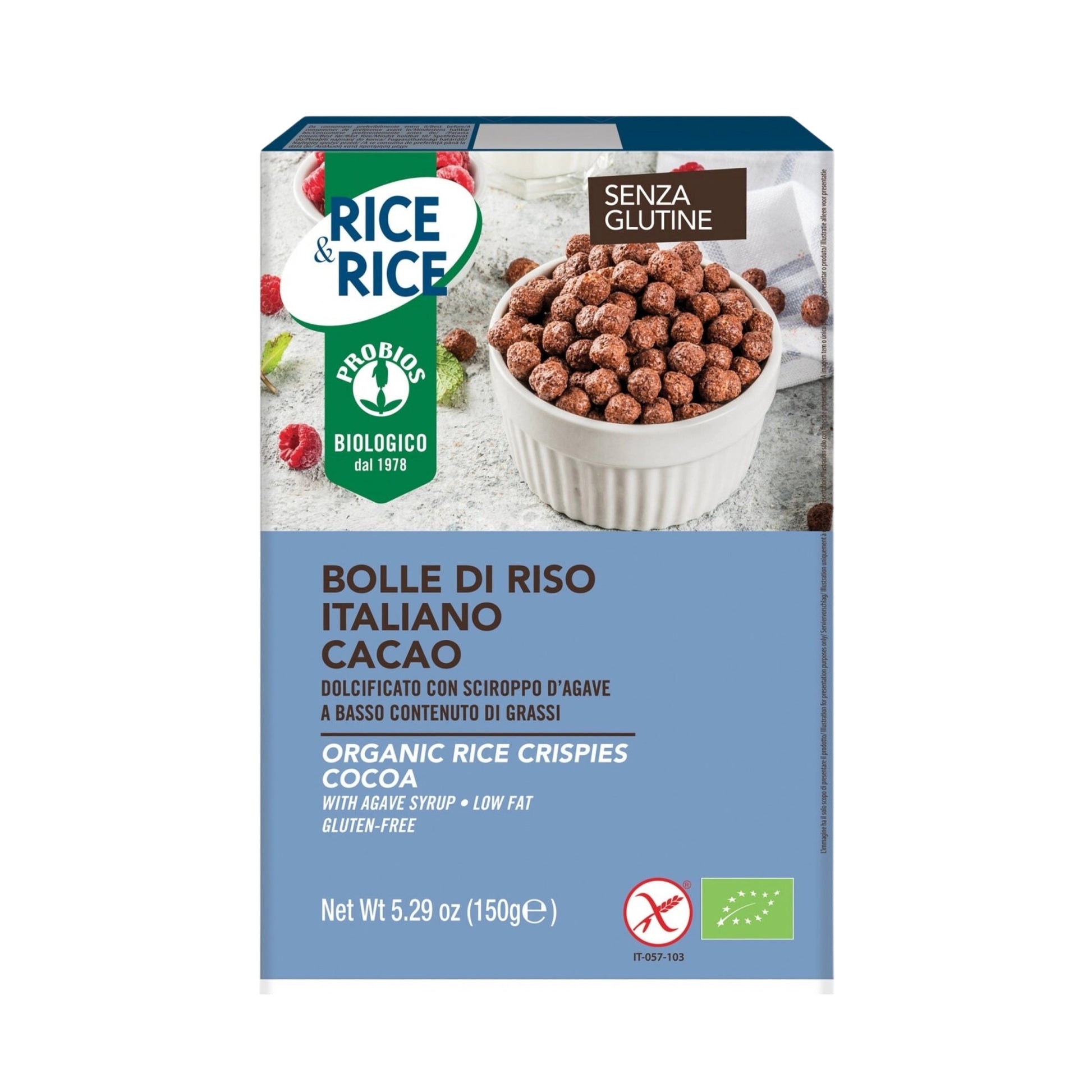 Rice&Rice Organic Rice Crispies With Cocoa - Medaid