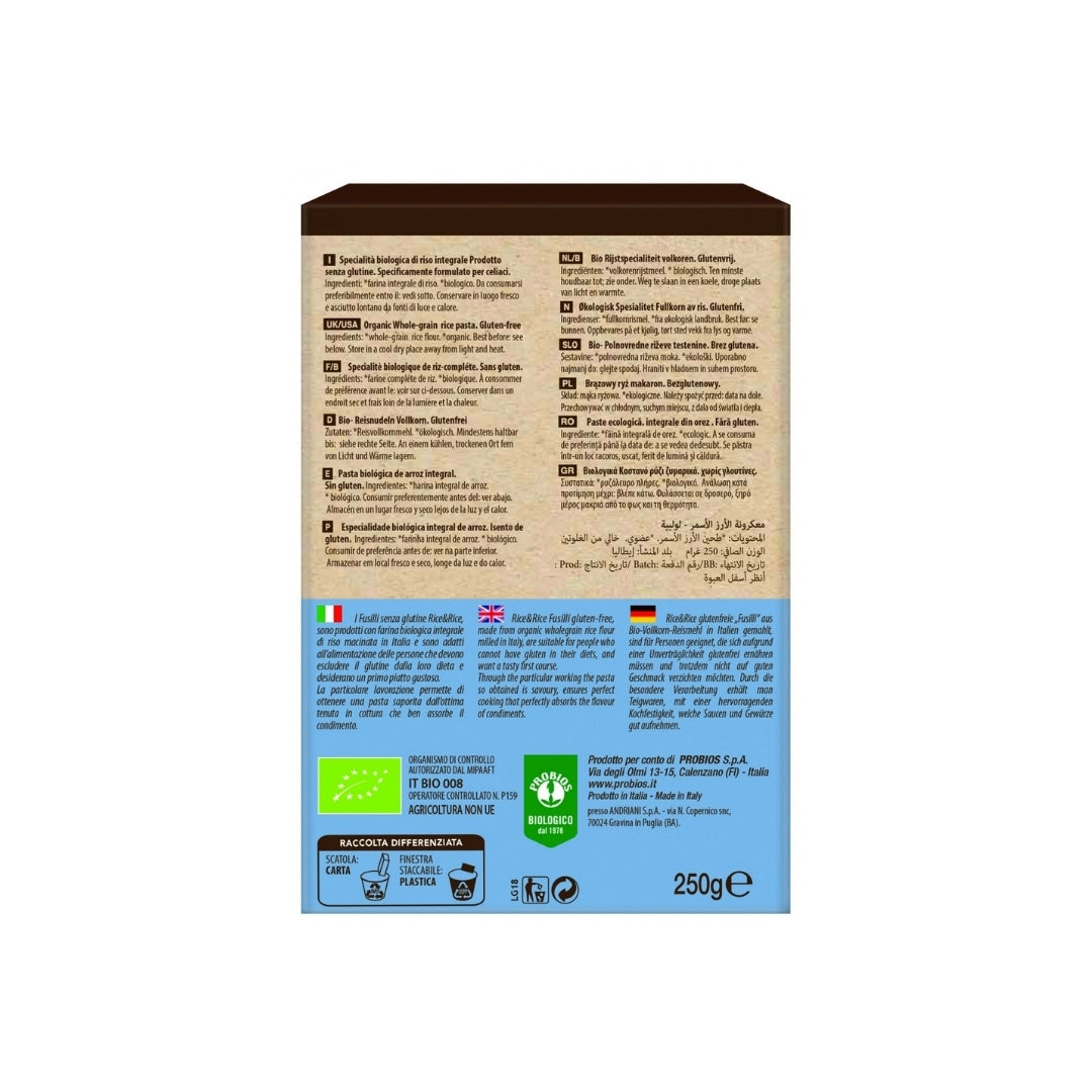 Rice&Rice Organic Whole Rice Fusilli - Medaid International