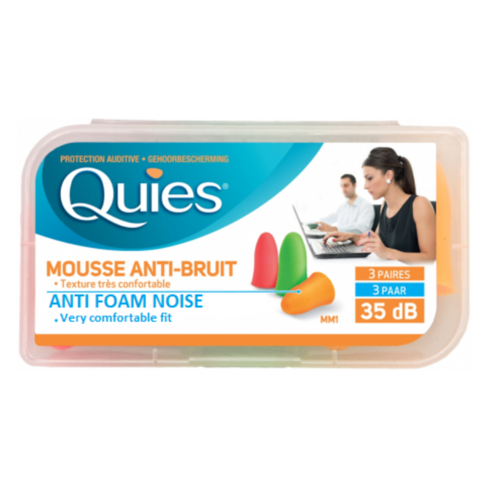 Quies Anti-Noise Foam - 3 Pairs - Medaid