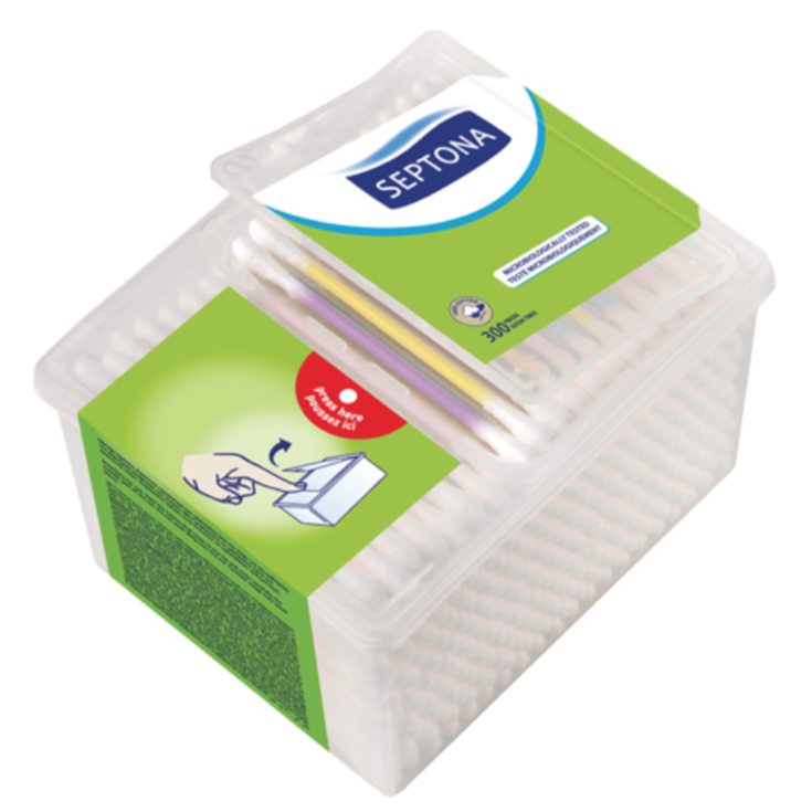 Septona 300 Cotton Buds In Plastic Pop-Up Box - Medaid