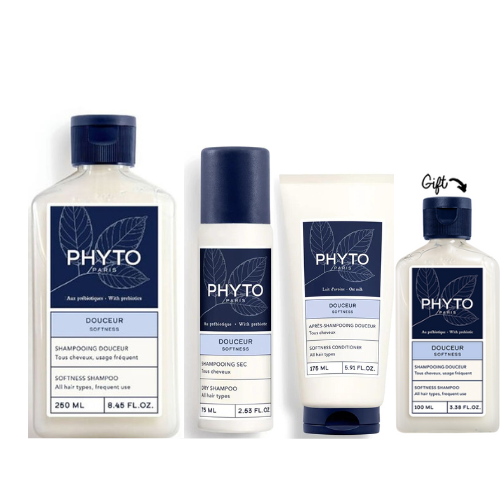 Phyto Softness Shampoo 250ml + Phyto Softness Conditioner 175ml + Phyto Dry Shampoo 75ml & Get FREE Softness Shampoo 100 mL - Medaid