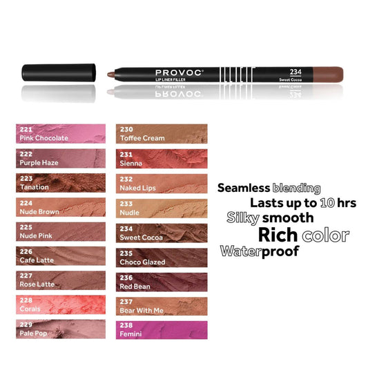 Provoc ILLICIT waterproof Lip Liner Filler - Medaid
