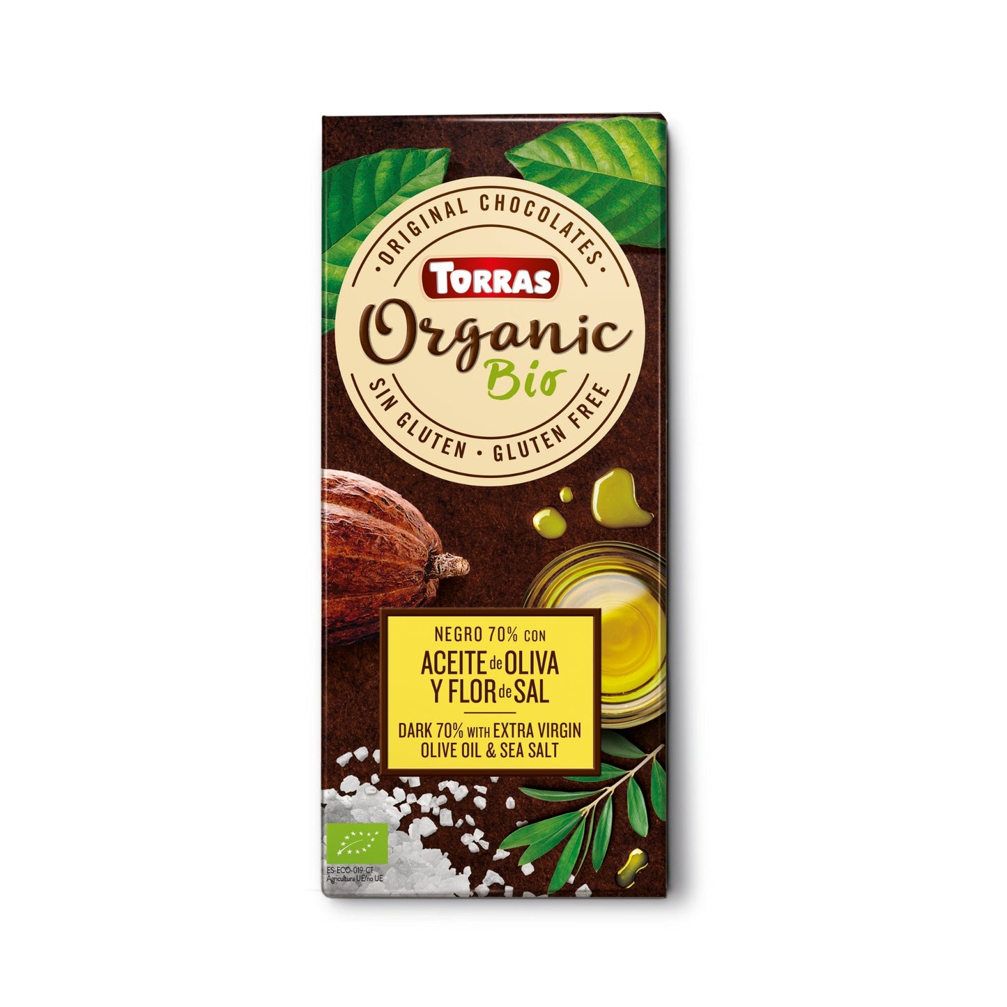 Organic Dark Chocolate 70% Cacao With Extra Virgin Olive Oil & Sea Salt
