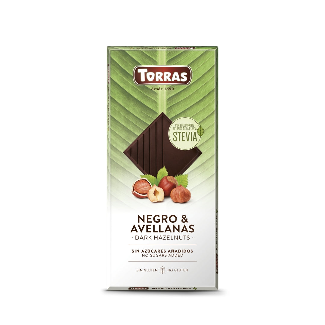 Sugar Free Dark Chocolate & Hazelnuts With Stevia