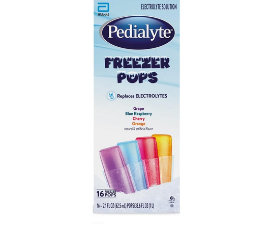 Pedialyte Electrolyte Solution Freezer Pops, Variety Pack, 16 Count (Pack of 1) - Medaid