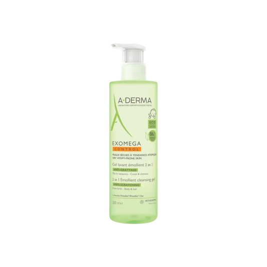A-Derma Exomega Control Gel 2In1 For Eczema Prone Skin 500ml - Medaid