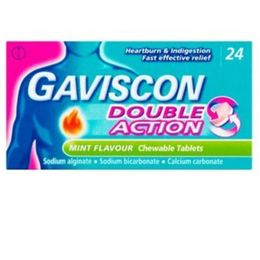 Gaviscon - Double Action Mint Flavour Chewable Tablets 24x - Medaid