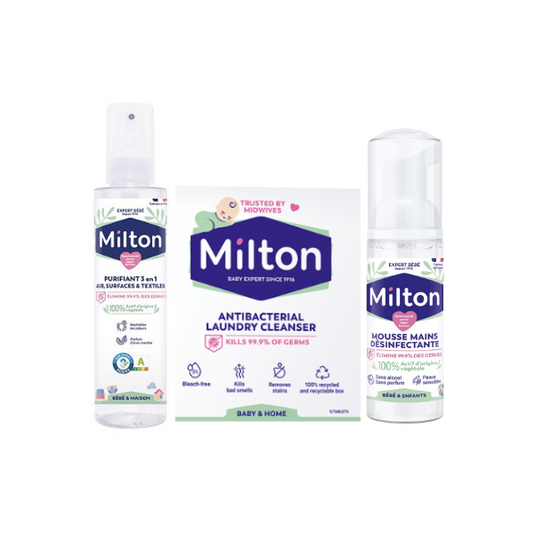 10% OFF Milton Antibacterial Hand Foam + Milton 3 in 1 Purifying Spray 200ml + Milton Antibacterial Laundry Tablets - Medaid