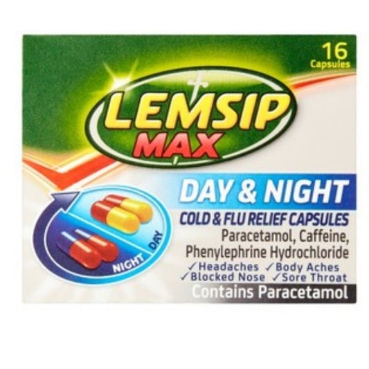 Lemsip - Max Cold & Flu Day & Night 16 Capsules - Medaid