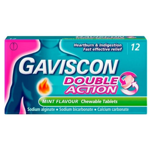 Gaviscon - Double Action Mint Flavour Tablets 12x - Medaid