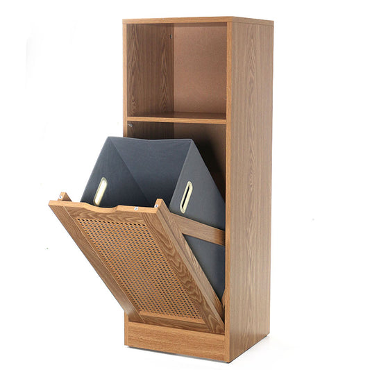 99 CM Waterproof Wooden Bamboo Cabinet with Tilt Out Laundry Hamper and Storage Shelf Storage and Organizer Cabinets for Bathroom and Laundry Room - Medaid