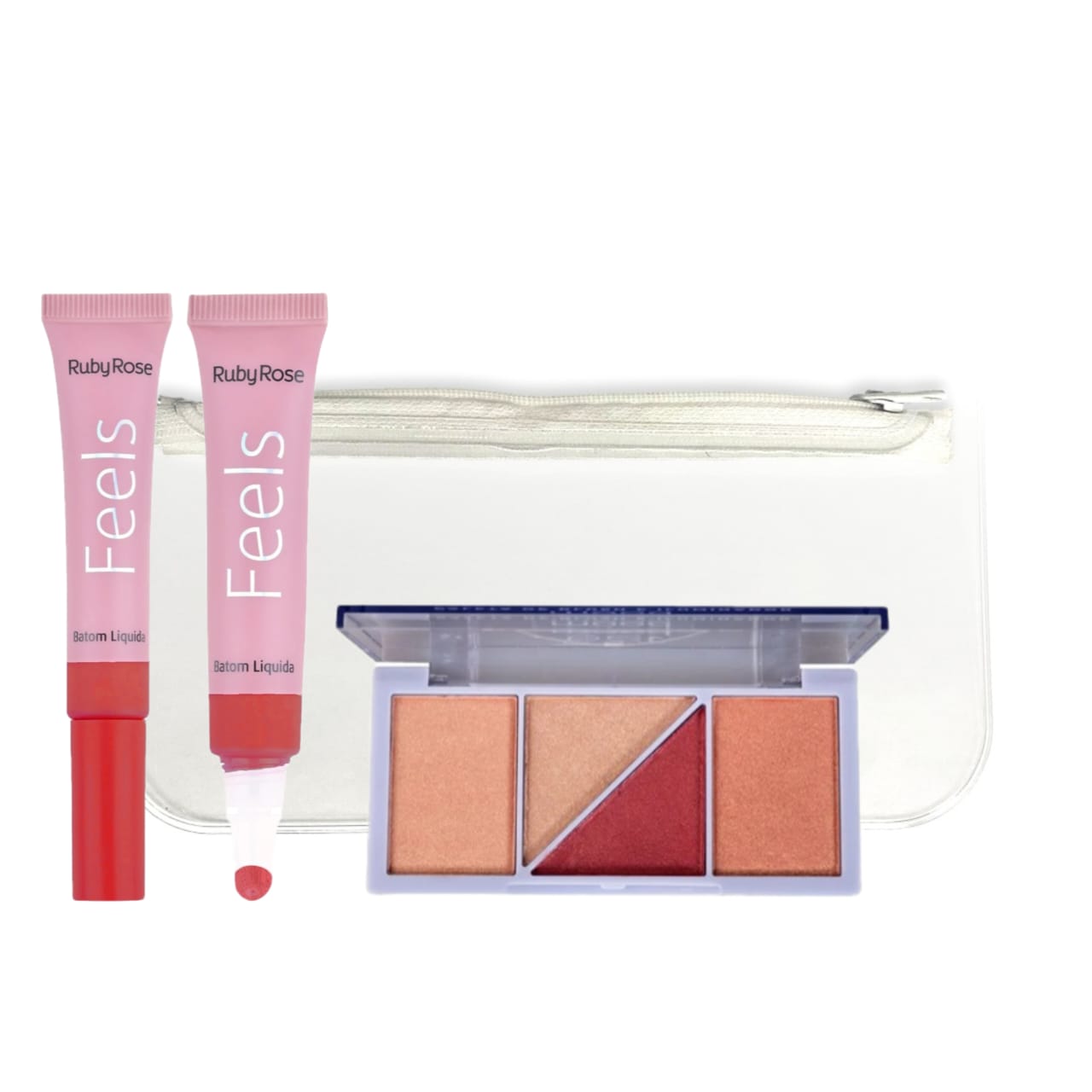 Ruby rose Feels Mood Blush (Hb-7529-2) + Liquid Lipcream (HB8229-Random) + FREE POUCH - Medaid