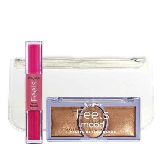 Ruby rose Highlighter Palette Feels Mood (HB-7530) + Duo Sculpt(Hb- 8225-Random ) + FREE POUCH - Medaid