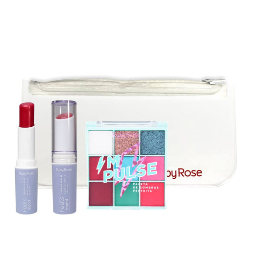 Ruby rose Magic Lip Balm(HB-8519-Random) + Eyeshadow Palette (Hb-1071) + FREE POUCH - Medaid