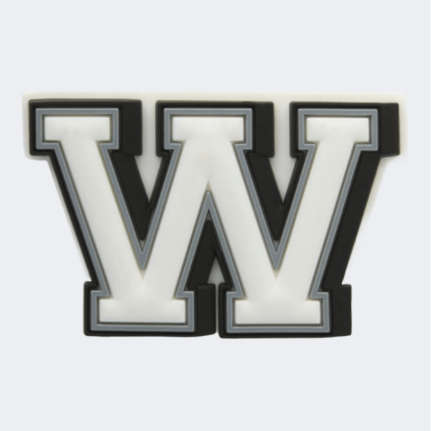 Crocs Letter W Unisex Lifestyle Pins White/Black/Grey - Medaid International