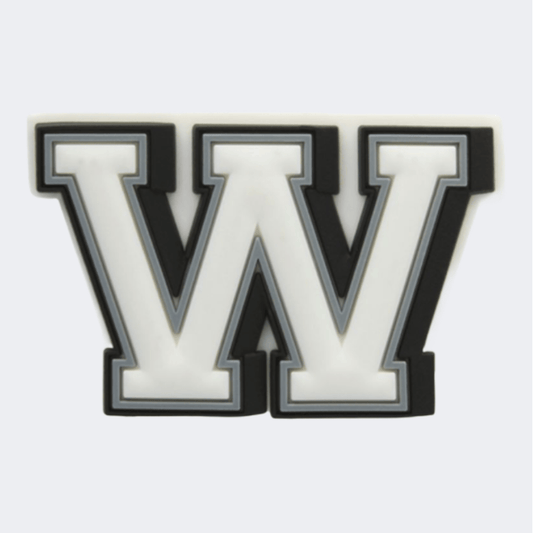 Crocs Letter W Unisex Lifestyle Pins White/Black/Grey - Medaid International