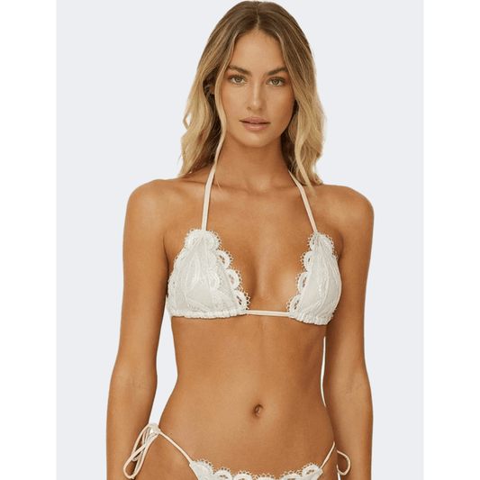 Pq Swim Vanilla Lace Tri Women Beach Bra White - Medaid