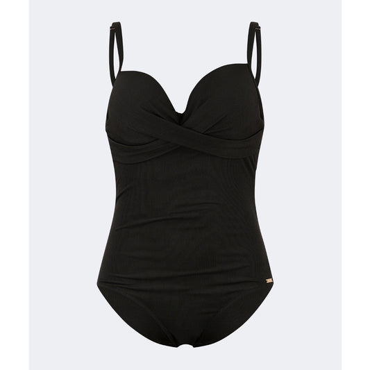 Oil And Gaz Modern Women Beach Over Size Monokini Black - Medaid