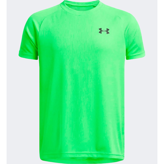 Under Armour Tech Textured Boys Training T-Shirt Cyber Green/Black - Medaid