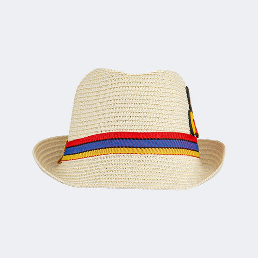 Oil And Gaz Stylish Kids-Boys Beach  Buntal Hat Blue/Beige - Medaid