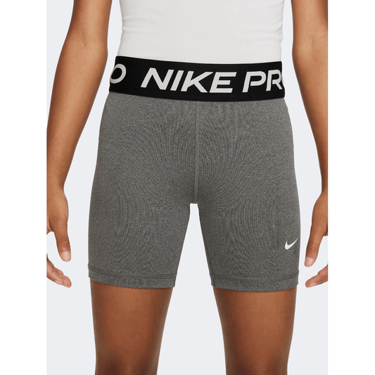 Nike Pro Girls Lifestyle Short Carbon Heather - Medaid