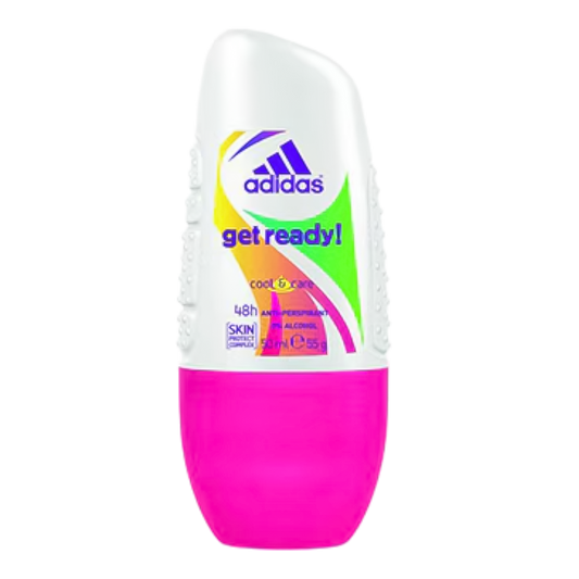 Adidas Get Ready Cool & Care Roll-On Deodorant For Her - 50ml - Medaid